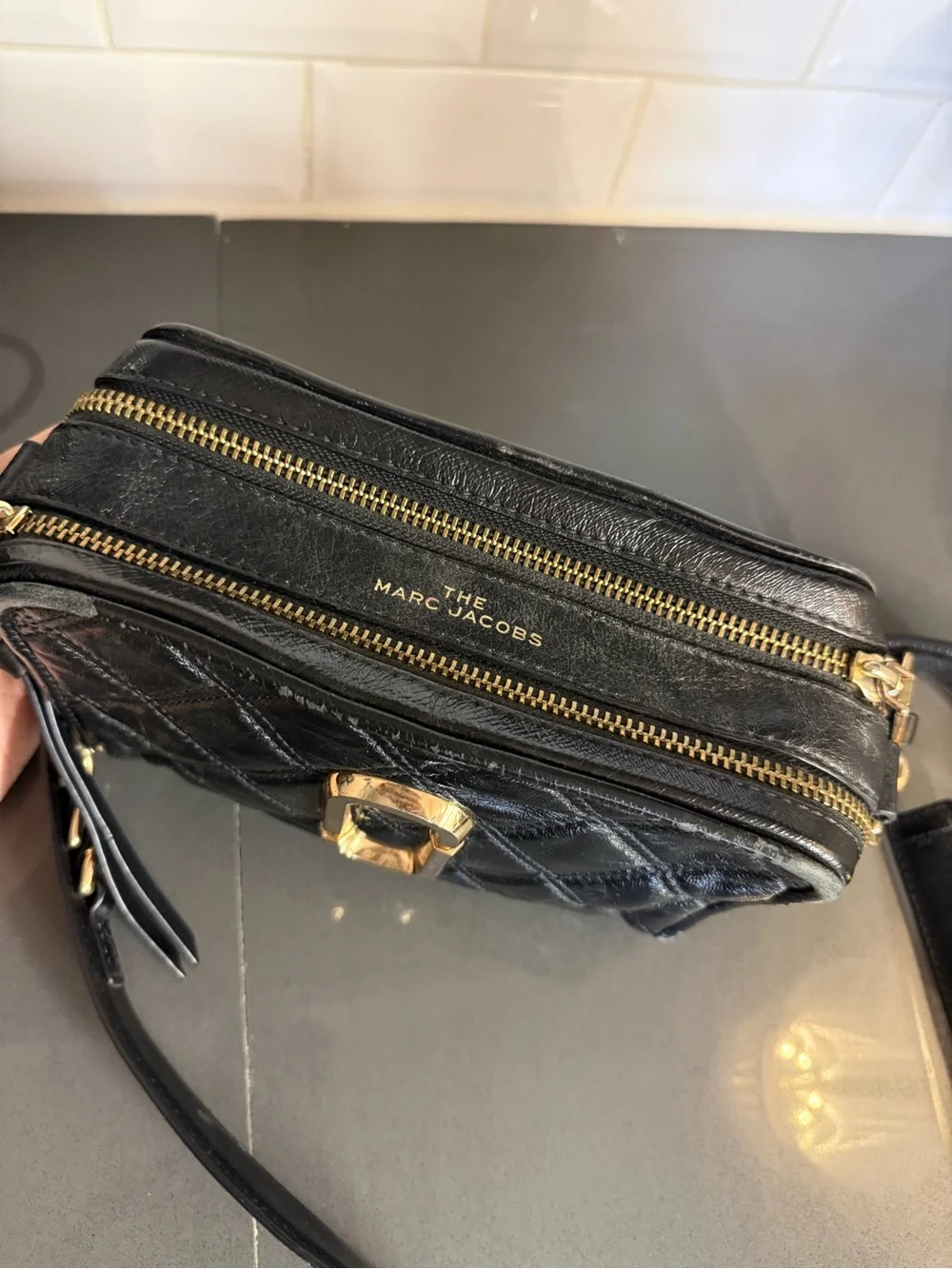 Marc Jacobs Black Quilted Snapshot Crossbody with Gold Hardware - Picture 3 of 11